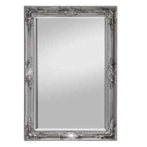 Espejo con marco plateado estilo barroco 90 x 60 cm