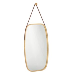 Espejo ovalado dorado colgante 77 x 34 cm