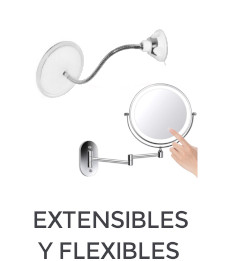 Espejo extensible, flexible y plegable