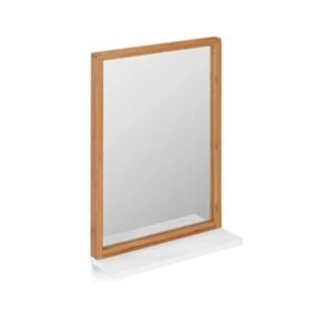 Espejo de bambú con estante 55 x 38 cm