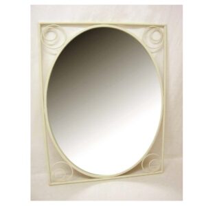 Espejo de forja envejecido color crema 80 x 60 cm