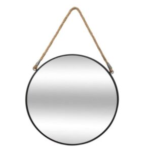Espejo metálico redondo con cuerda 55 cm