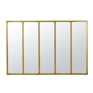 Espejo industrial de metal dorado 120 x 80 cm