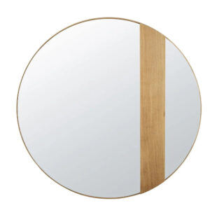 Espejo redondo de metal dorado 90 x 90 cm