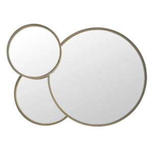 Espejos redondos metálicos color bronce de 100 x 72 cm