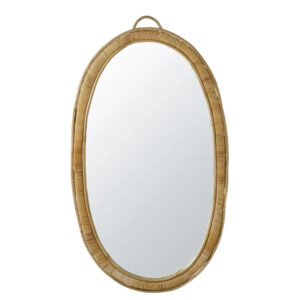 Espejo de mimbre ovalado 63 x 113 cm