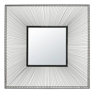 Espejo cuadrado de alambre negro 101 x 101 cm