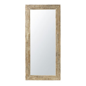 Espejo de madera reciclada blanqueado 94 x 207 cm
