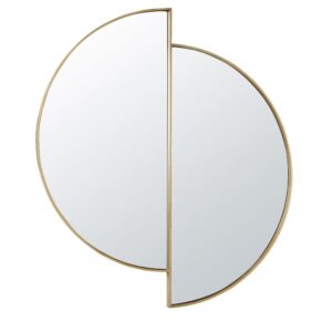 Espejo desigual de metal dorado 86 x 97 cm