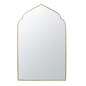 Espejo de metal dorado 76 x 120 cm