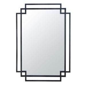 Espejo de metal negro 84 x 120 cm