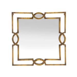 Espejo cuadrado Double oro 52 x 52 cm