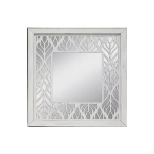Espejo enmarcado cuadrado Mosaico Shiva blanco y plata 50 x 50 cm