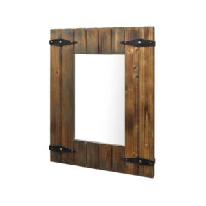 Espejo rectangular Rustic nogal oscuro 120 x 80 cm